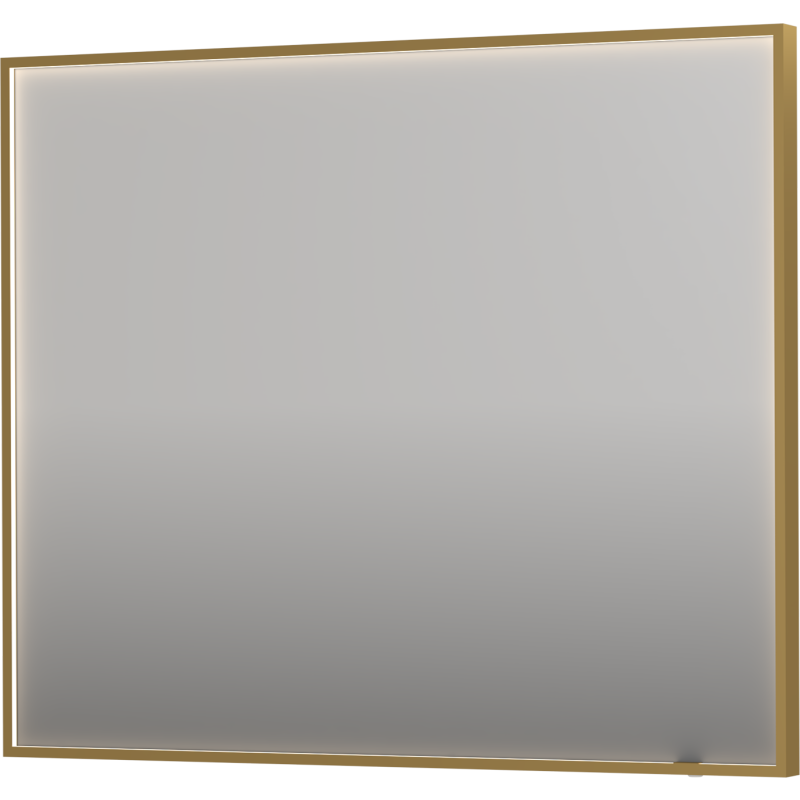 Sanibell Ink SP19 spegel med belysning, dimbar, imfri, 100x80 cm, borstad matt guld