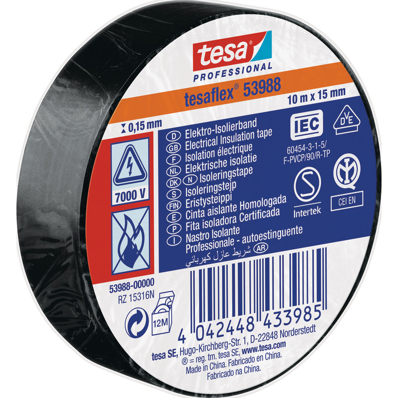 TESA tesaflex 53988, IEC 60454-3-1, 10 m, 15 mm, 0,15 mm