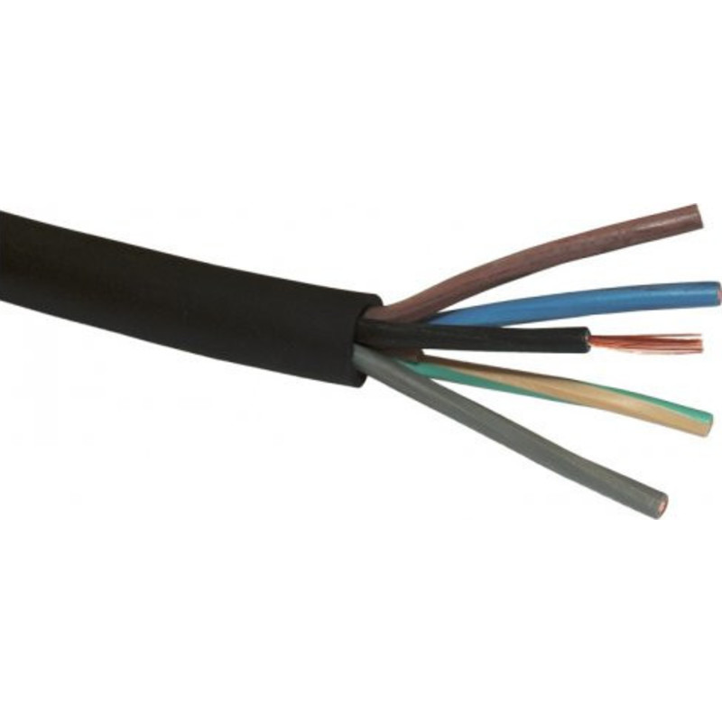 100 meter H07RN-F gummikabel, 5G1,5 mm², 100 meter