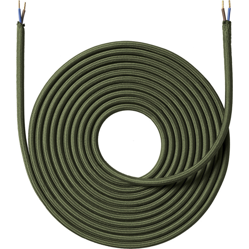 Nielsen Light tygledning, 2x0,75 mm², 4 meter, khakigrön
