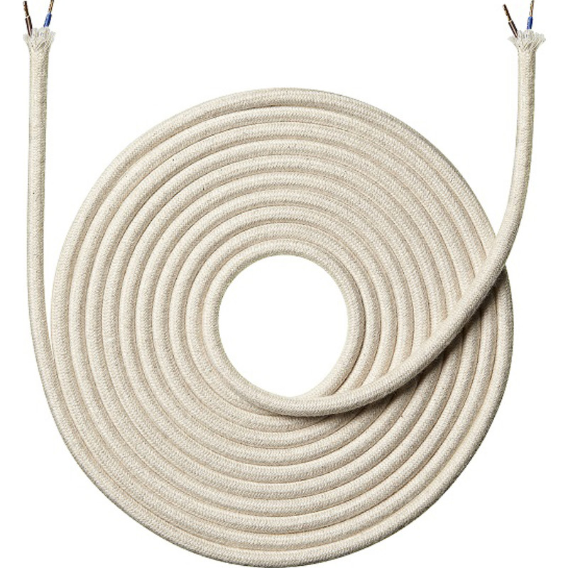 Nielsen Light tygledning, 2x0,75 mm², 4 meter, lin, vit
