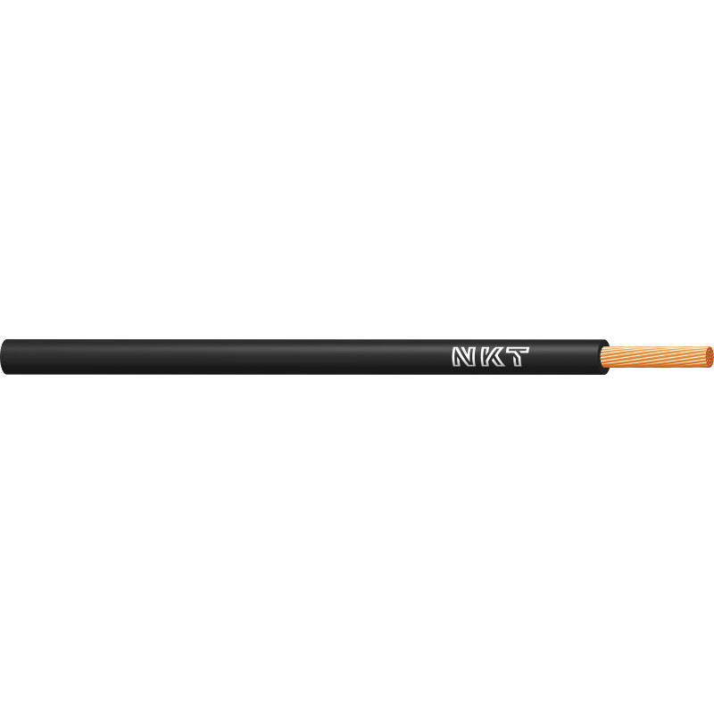 NKT Installationskabel, halogenfrit1x6mm² NOVL sort 450/750Vring, kabeldiameter 5,2mm - (50 meter)