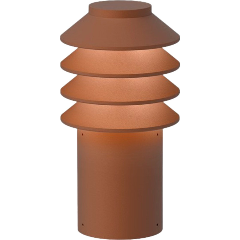 Louis Poulsen Bysted Garden tr&auml;dg&aring;rdslampa, 2700K, bas, corten, l&aring;g