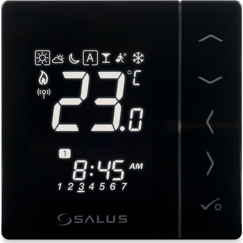 Salus Rumtermostat trådløs 230V sort VS10BRF