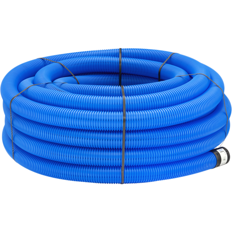 50 meter Uponor PE dräneringsrör 92/80 mm, blå