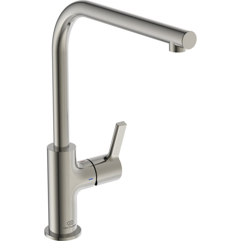 Ideal Standard GUSTO køkkenarmatur L-tud, PVD Silver Storm, (børstet rustfri stål)