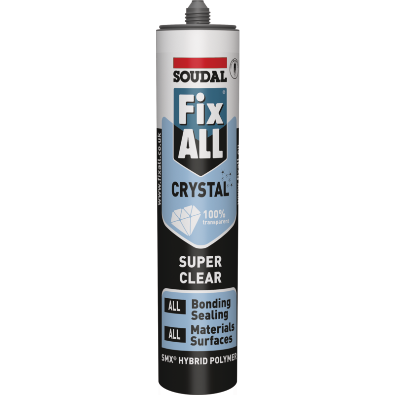 Fugemasse Fix All Crystal transparent 290ml patron, høj kvalitativ 1-komponent fugemasse med stor hæftekraft og elastisksitet