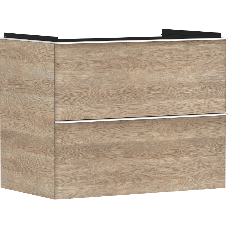 hansgrohe Xelu Q Vaskeskab 780x475mm med 2 skuffer til håndvask. Naturlig eg