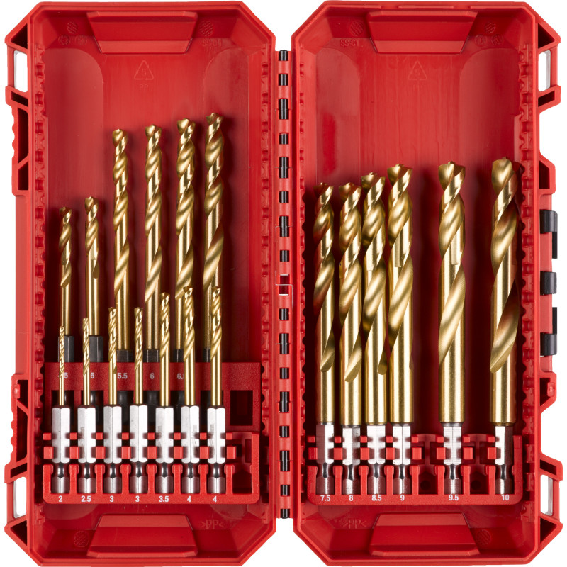 Milwaukee Shockwave HSS-G TIN metalborsæt, 19 stk
