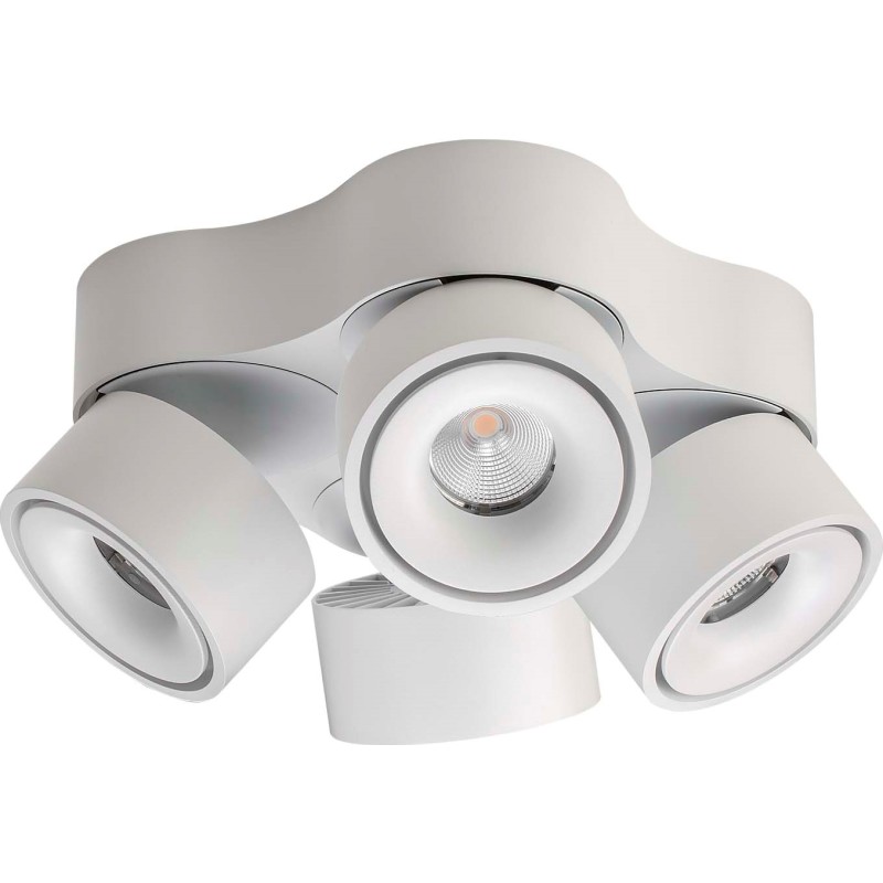 Easy Quattro W4100 LED-loftlampe, hvid, med kabelåbning – Antidark - Stue - Aluminium