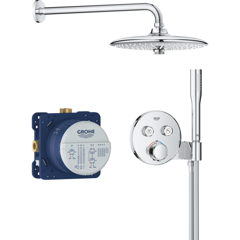 Grohe Precision SmartControl 260 komplet indbygningsbrusest, rund, krom