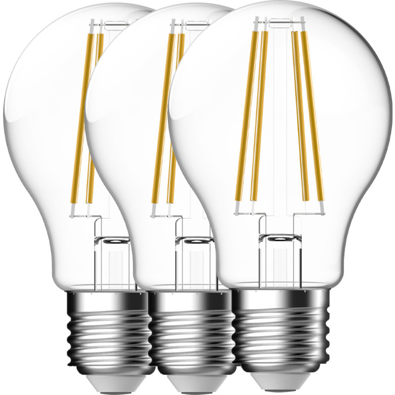 Nordlux E27 standardlampa, 7,8W, 2700K, 3 st.