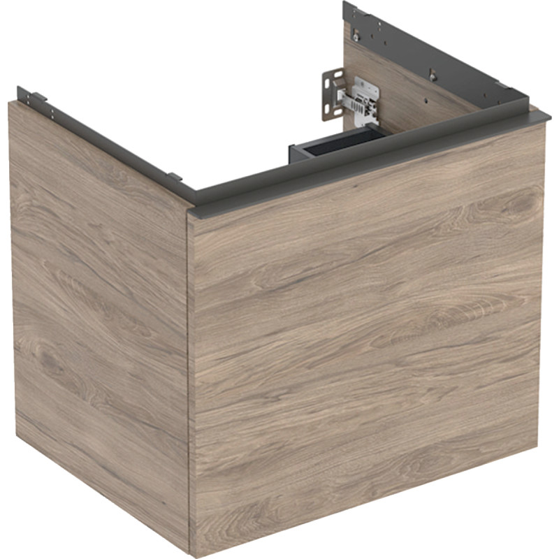 Geberit Acanto tvättställsunderskåp, 59,2x47,5 cm, valnöt