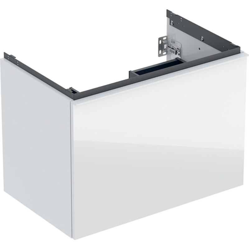 Geberit Acanto tvättställsunderskåp, 74x47,5 cm, vitt glas