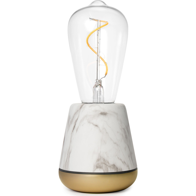 Humble One Smart genopladelig bordlampe, hvid marmor