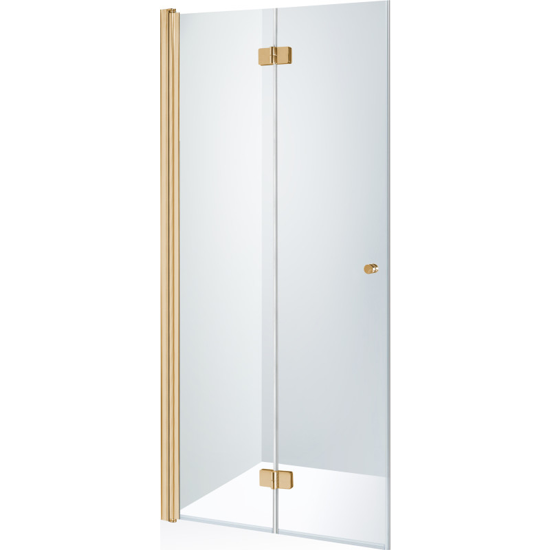 Brasta Simona duschdörr, 77,3 cm, vänster, klart glas, guld profil