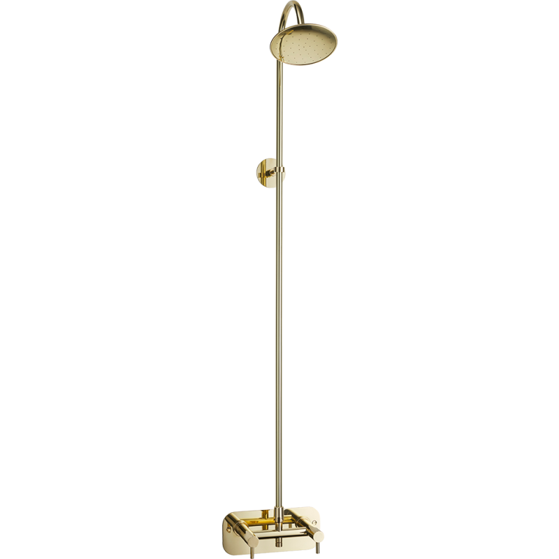Frostline Eqi vägghängd utomhusdusch, för 300-550 mm vägg, mässing