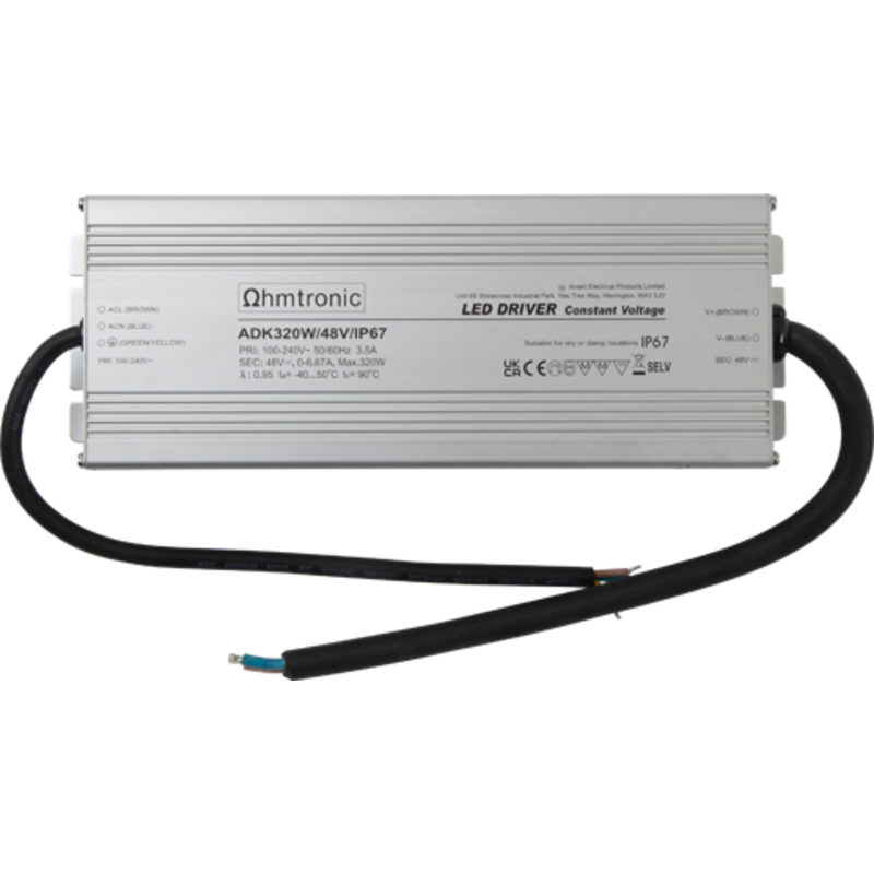 Ansell Lighting LED driver för utomhusbruk, 48V, 320W