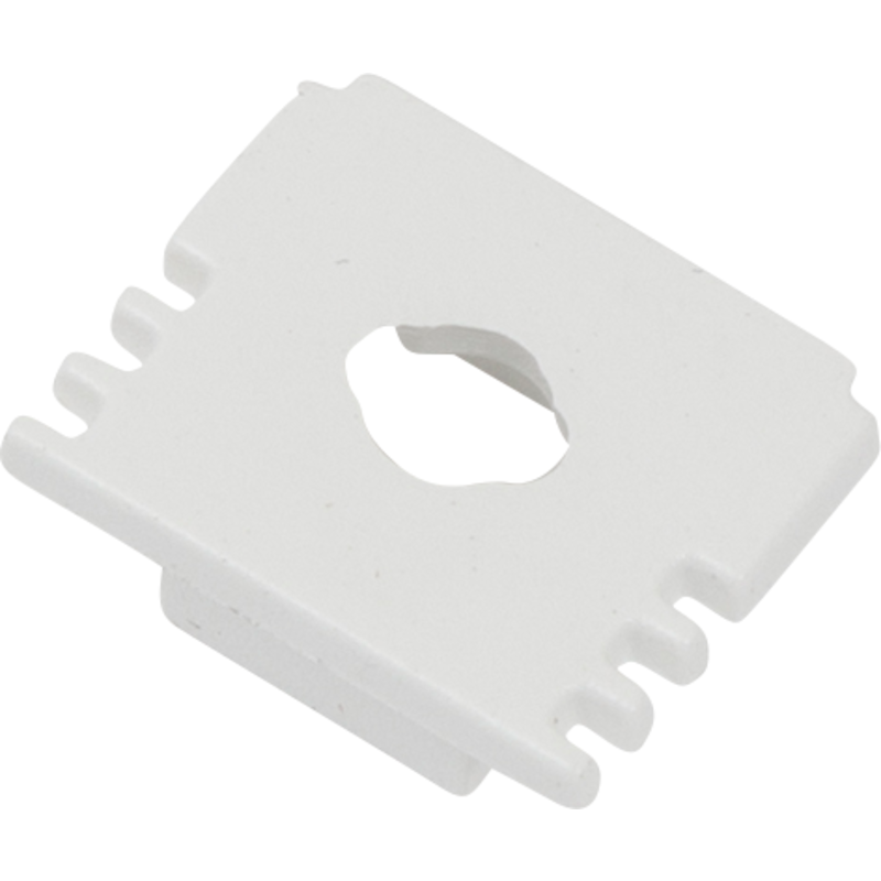 Ansell Lighting ändstycke, med hål, 13x15,9 mm, vit