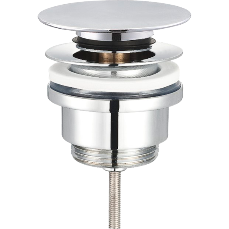Secher AF 706-P bottenventil, push-open, krom