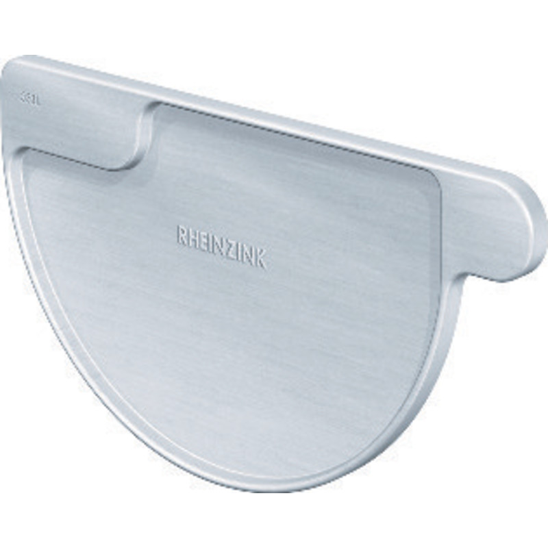 Rheinzink Endebund til venstre 280 mm 1/2-rund. CLASSIC walzblank - Tages ikke retur -