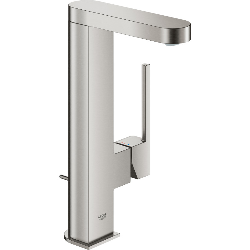 GROHE Plus 2019 håndvaskarmatur med udtrækstud 119mm tud med bundventil. Supersteel
