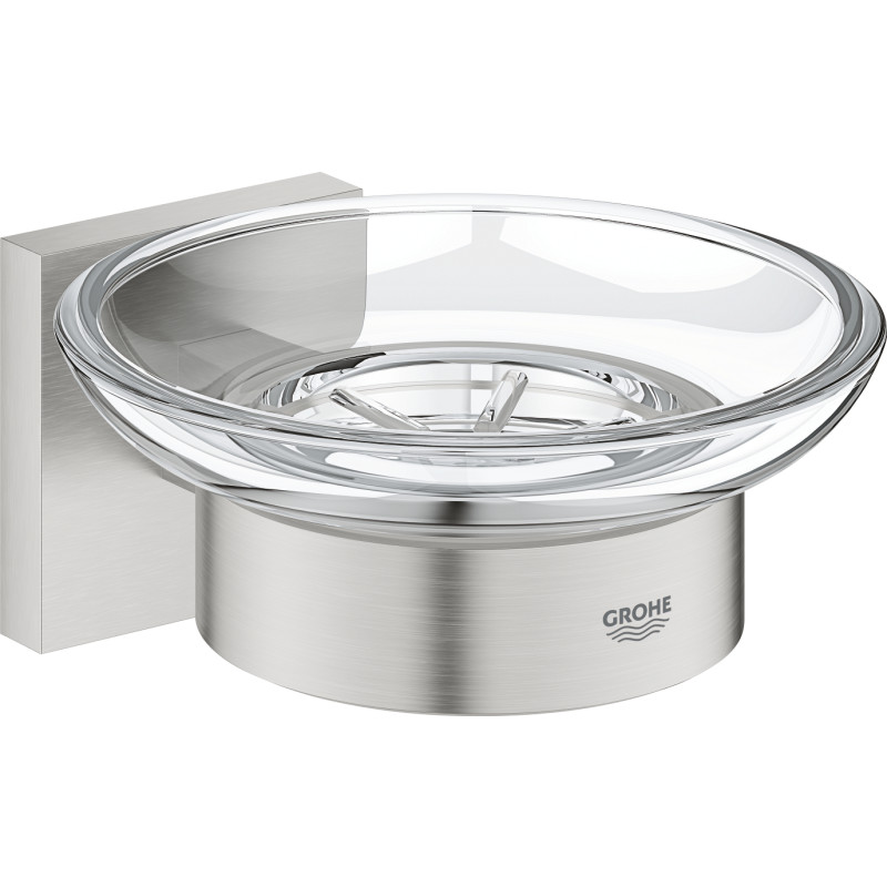 GROHE START CUBE såpeskål m/holder glass/metall Supersteel