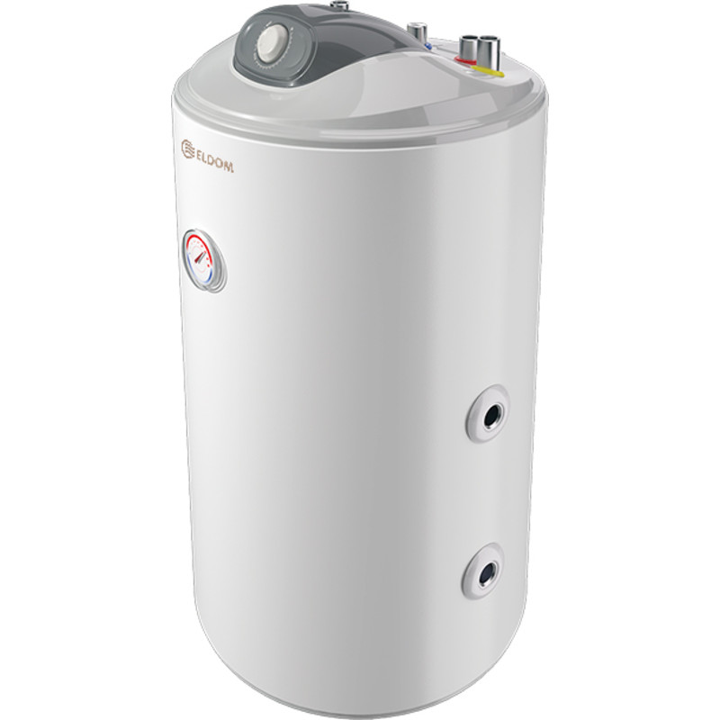 Eldom varmtvandsbeholder, centralvarme, stor spiral, 75 liter