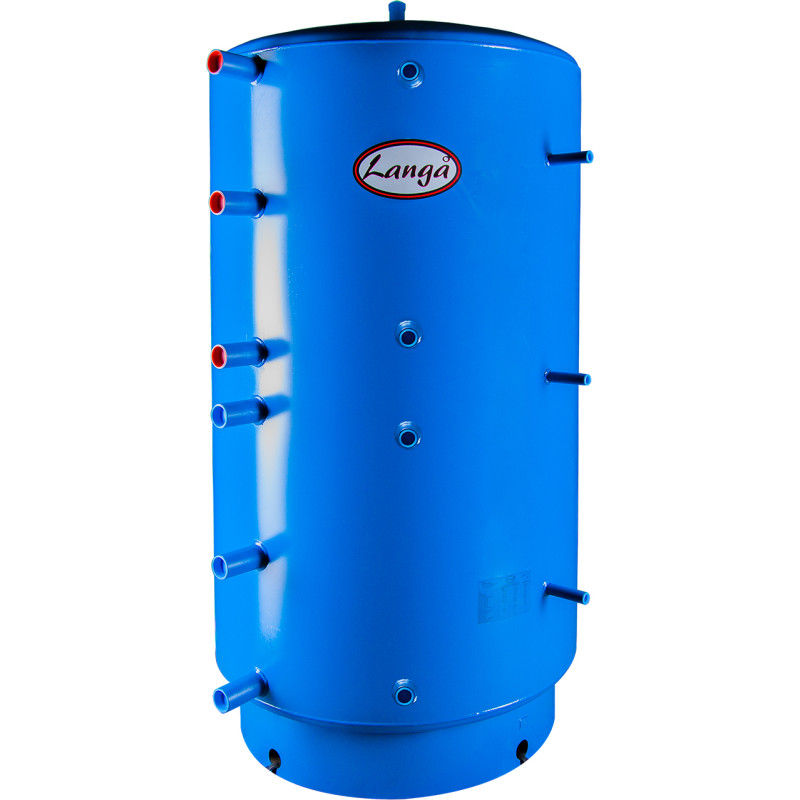 Langå buffertank, 2 spiraler, 1000 liter