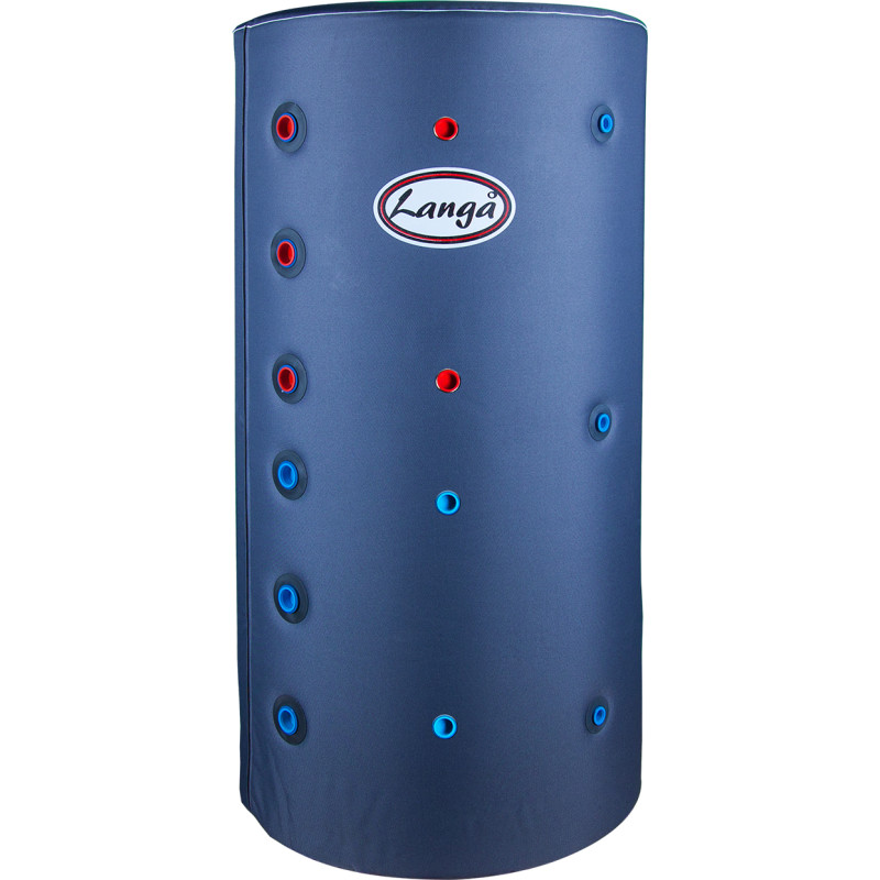 Langå buffertank, isoleret, sanitetsspiral, solspiral, 140 liter