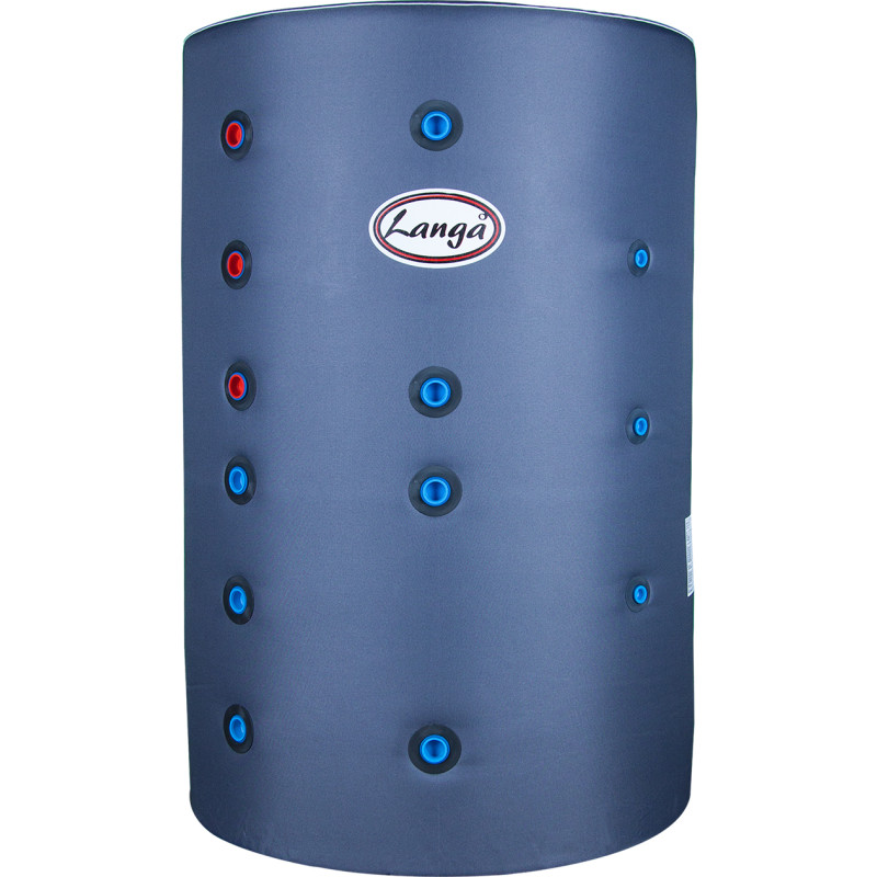 Langå buffertank, isoleret, 2 spiraler, 300 liter