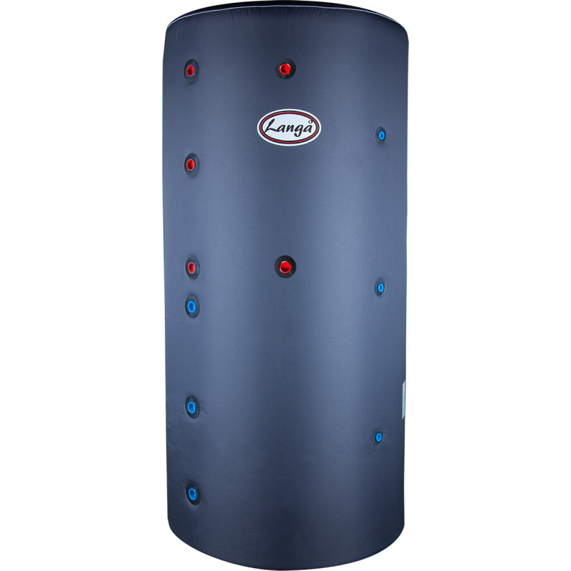 Langå buffertank, isoleret, sanitetsspiral, 500 liter