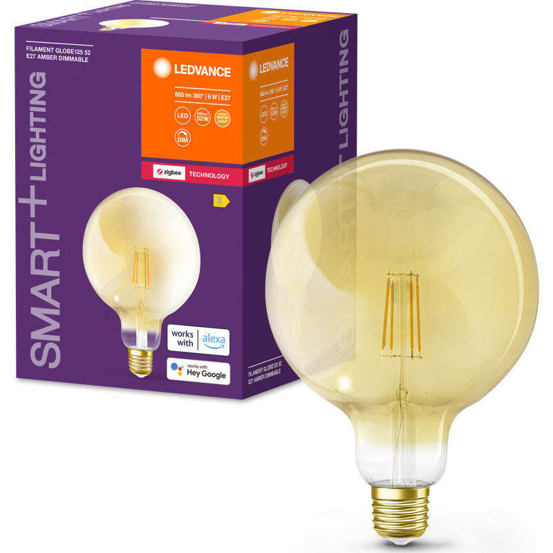 4 stk Ledvance Smart+ Zigbee E27 globepære, 2400K, 6W