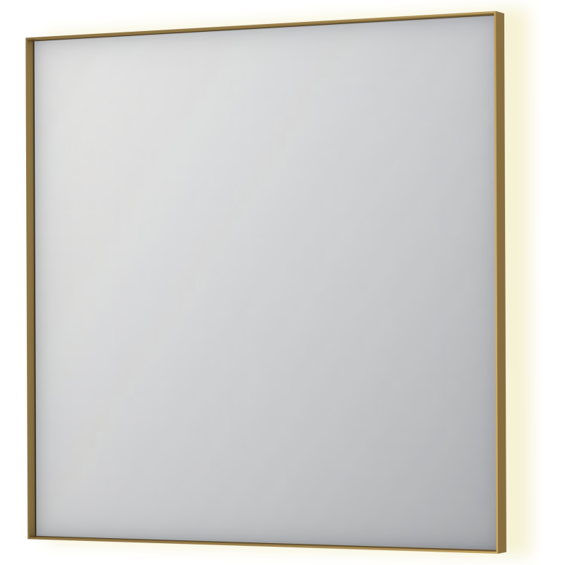 Sanibell Ink SP32 spegel med belysning, dimbar, 80x80 cm, borstad guld