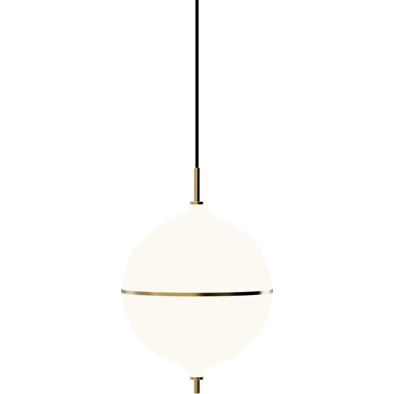 Eternal Moonlight pendel large m/sort ledning, opal/messing