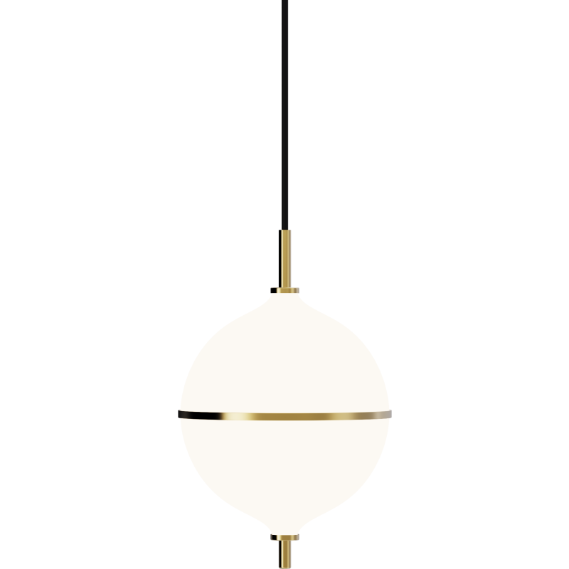 Eternal Moonlight pendel medium m/sort ledning, opal/messing