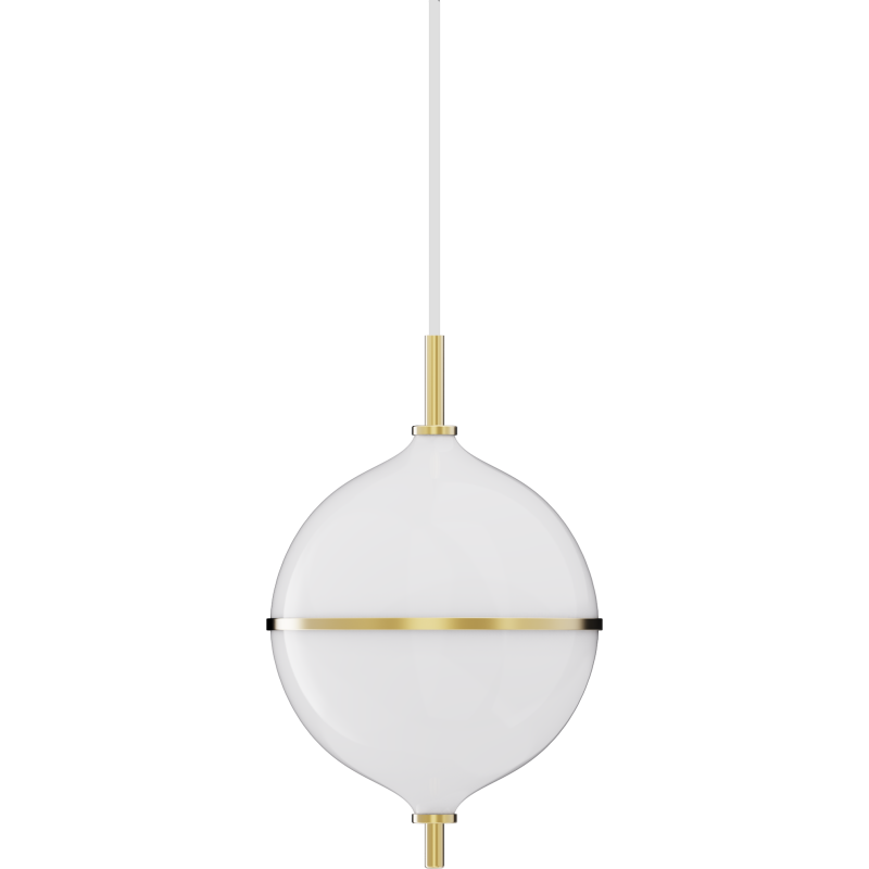 Eternal Moonlight pendel medium m/hvid ledning, opal/messing