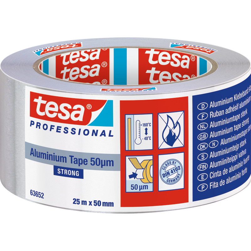 Tesa 63652 aluminiumtejp, 50 mm, 25 meter