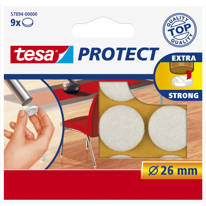 tesa Protect Anti-scratch felts Ø 26mm White
