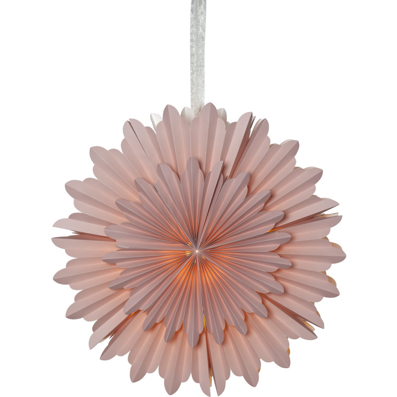Star Trading Crystal julestjerne med lys, 50 cm, lyserød