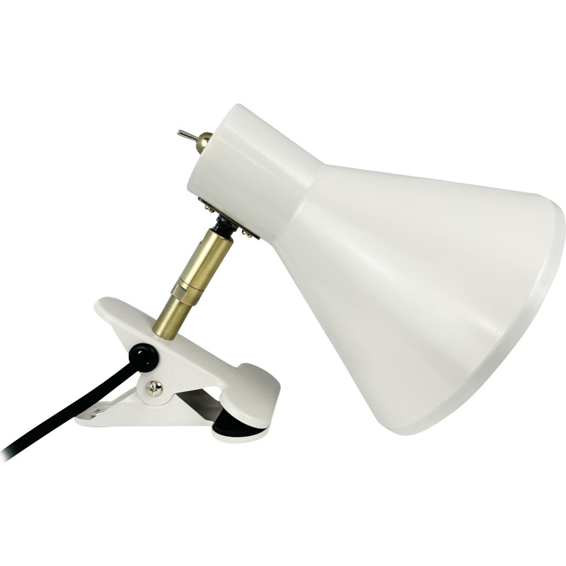 Sleep klemmelampe Shiny White/Antique Brass - Dyberg Larsen - Stue - Design - Metal - Med én lyskilde