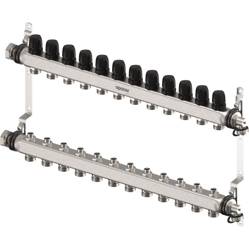 Uponor Vario S 1″ gulvvarme fordelerrør, 12 kredse