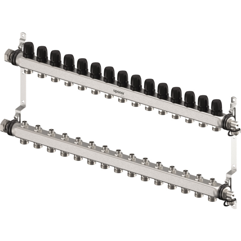 Uponor Vario S 1″ gulvvarme fordelerrør, 15 kredse