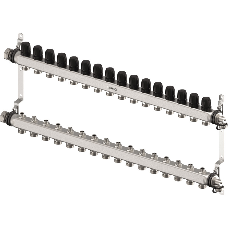 Uponor Vario S 1″ gulvvarme fordelerrør, 16 kredse