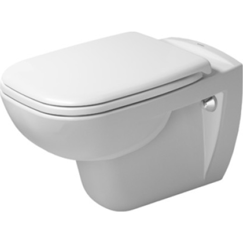Duravit D-Code væghængt toilet, uden skyllekant, hvid