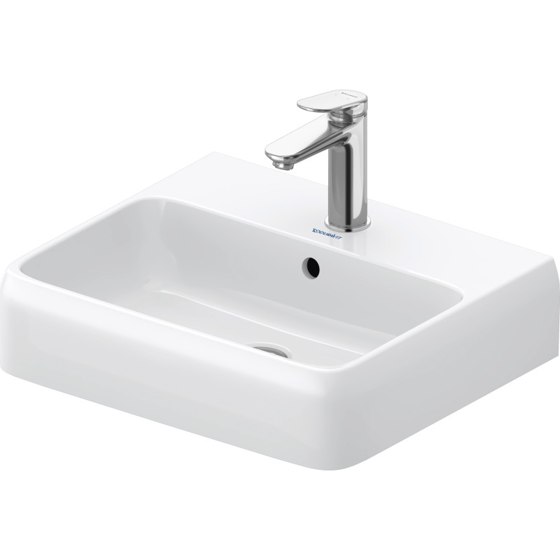 Qatego servant med overløp, 1 kranhull, 500mm x 420mm