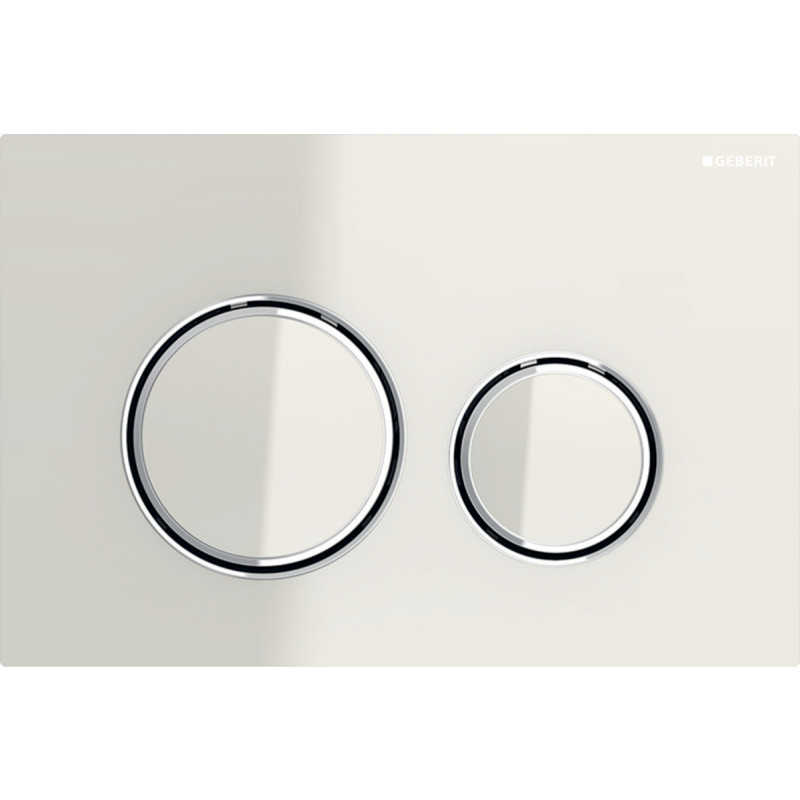 Geberit Sigma 50 Round betjeningsplade, beige glas/krom