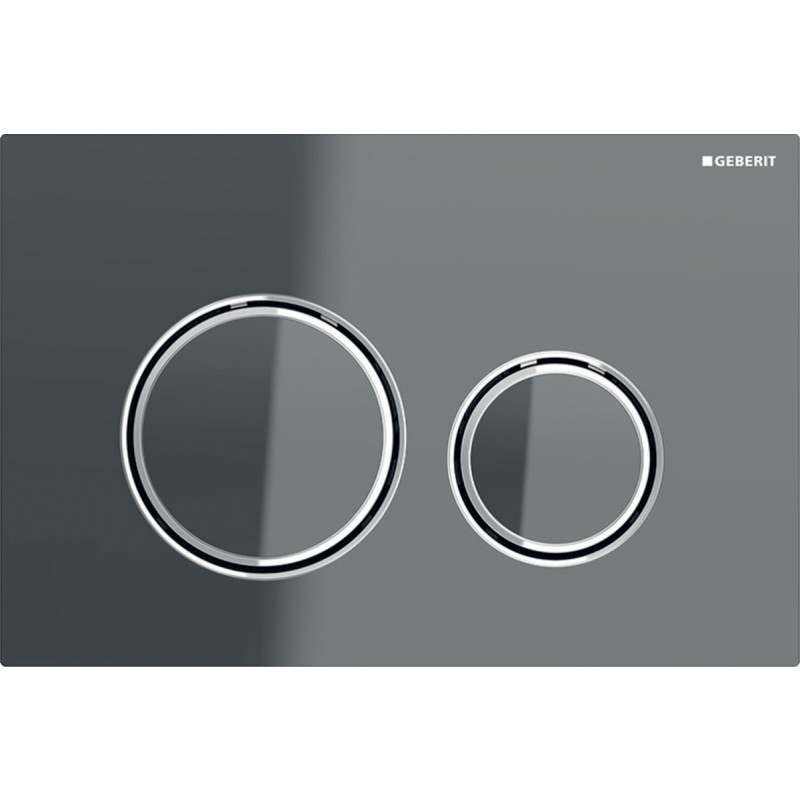 Geberit Sigma 50 Round betjeningsplade, gråt glas/krom