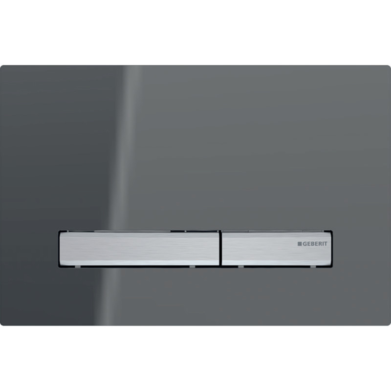 Geberit Sigma 50 Square spolplatta, grått glas/krom