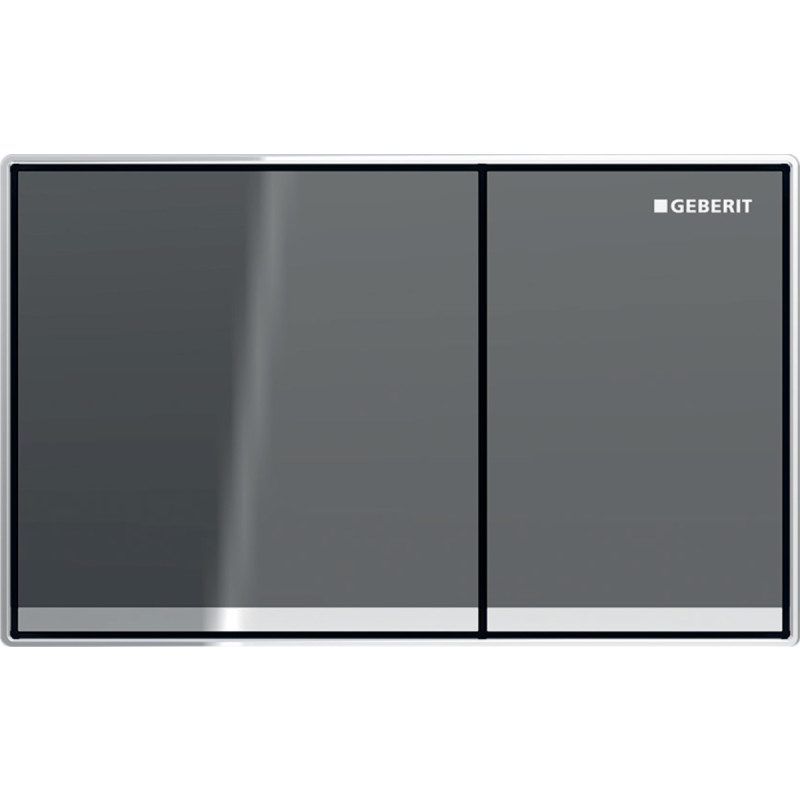 Geberit Omega 60 Square betjeningsplade, gråt glas